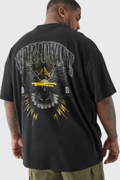 Plus Worldwide Eagle T-shirt In | UK^boohooMAN Clearance