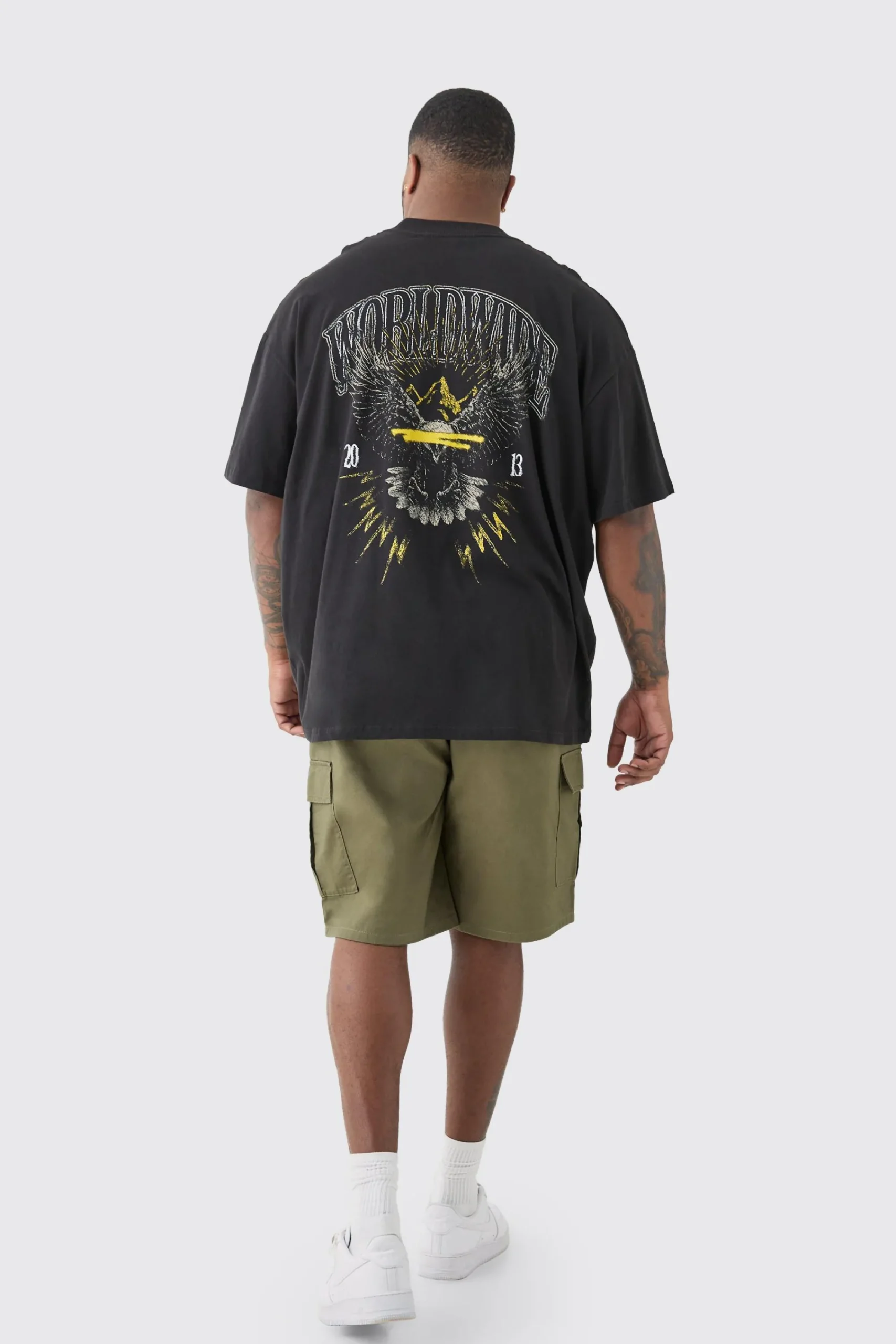 Plus Worldwide Eagle T-shirt In | UK^boohooMAN Clearance