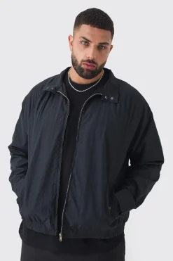 boohooMAN Plus Zip Up Lightweight Funnel Neck Jacket | UK| Coats & Jackets