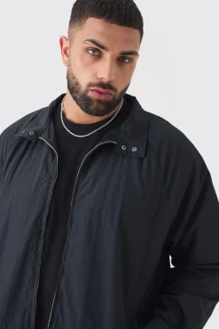 boohooMAN Plus Zip Up Lightweight Funnel Neck Jacket | UK| Coats & Jackets