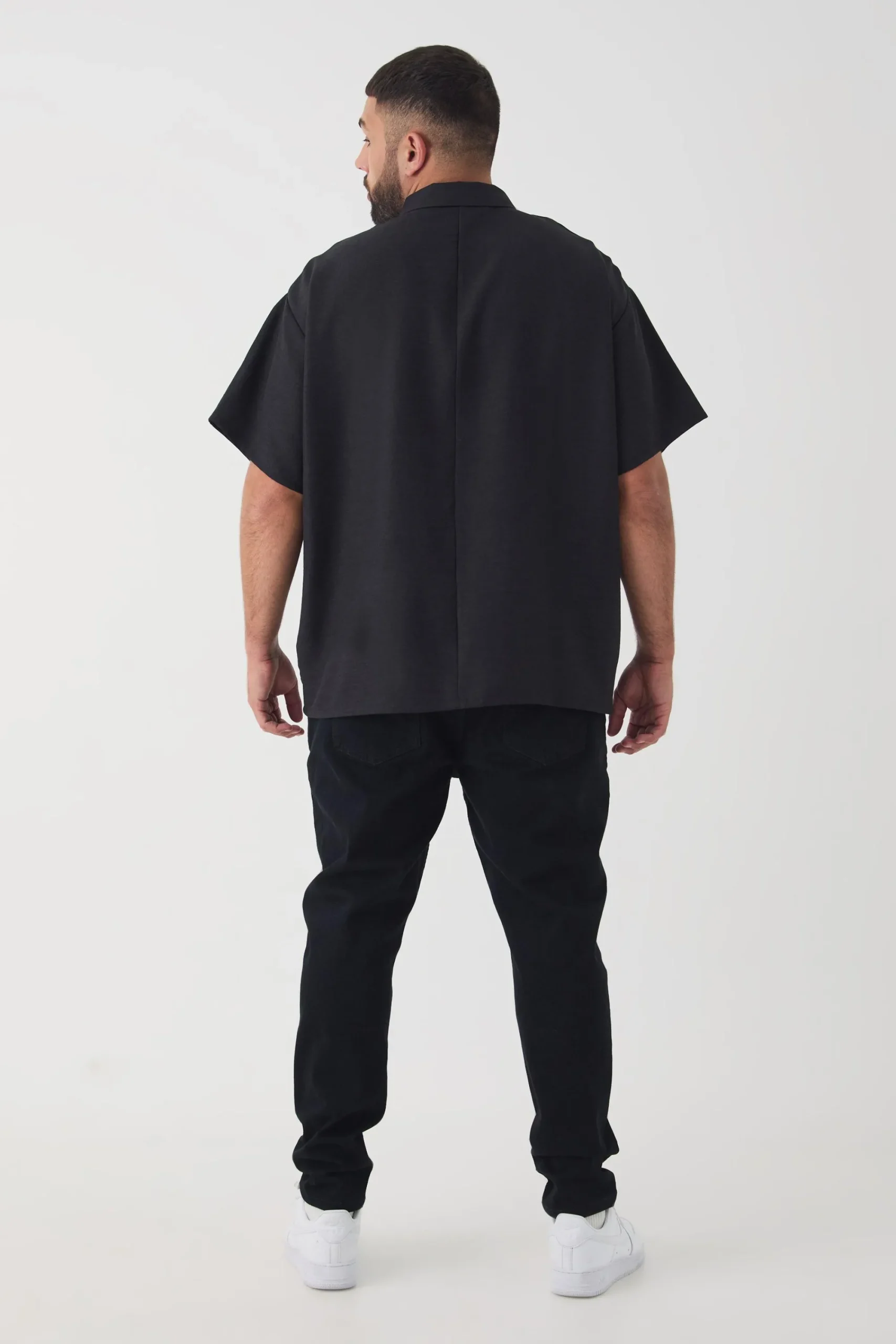 Plus Zip Up Linen Polo In | UK^boohooMAN Clearance