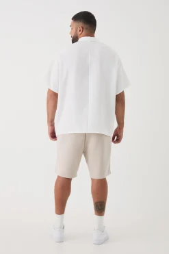 Plus Zip Up Linen Polo In | UK^boohooMAN Online