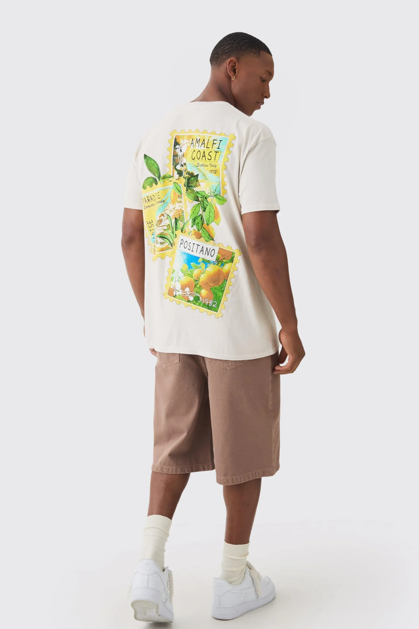 Postcard Travel Wash Print T-shirt | UK^boohooMAN Discount