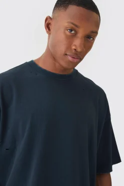 Premium Oversized Top Stitched & Washed T-shirt | UK^boohooMAN Discount