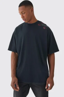 Premium Oversized Washed & Printed T-shirt | UK^boohooMAN Hot