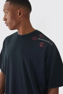 Premium Oversized Washed & Printed T-shirt | UK^boohooMAN Hot