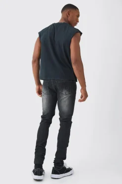 Premium Oversized Washed & Printed Boxy Tank | UK^boohooMAN Sale