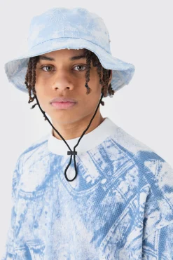 boohooMAN Printed Tie Dye Boonie Hat In | UK| Hats & Caps
