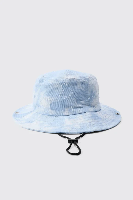 boohooMAN Printed Tie Dye Boonie Hat In | UK| Hats & Caps