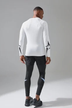 P-Star Active Muscle Fit Base Layer Star Print T-shirt | UK^boohooMAN Sale