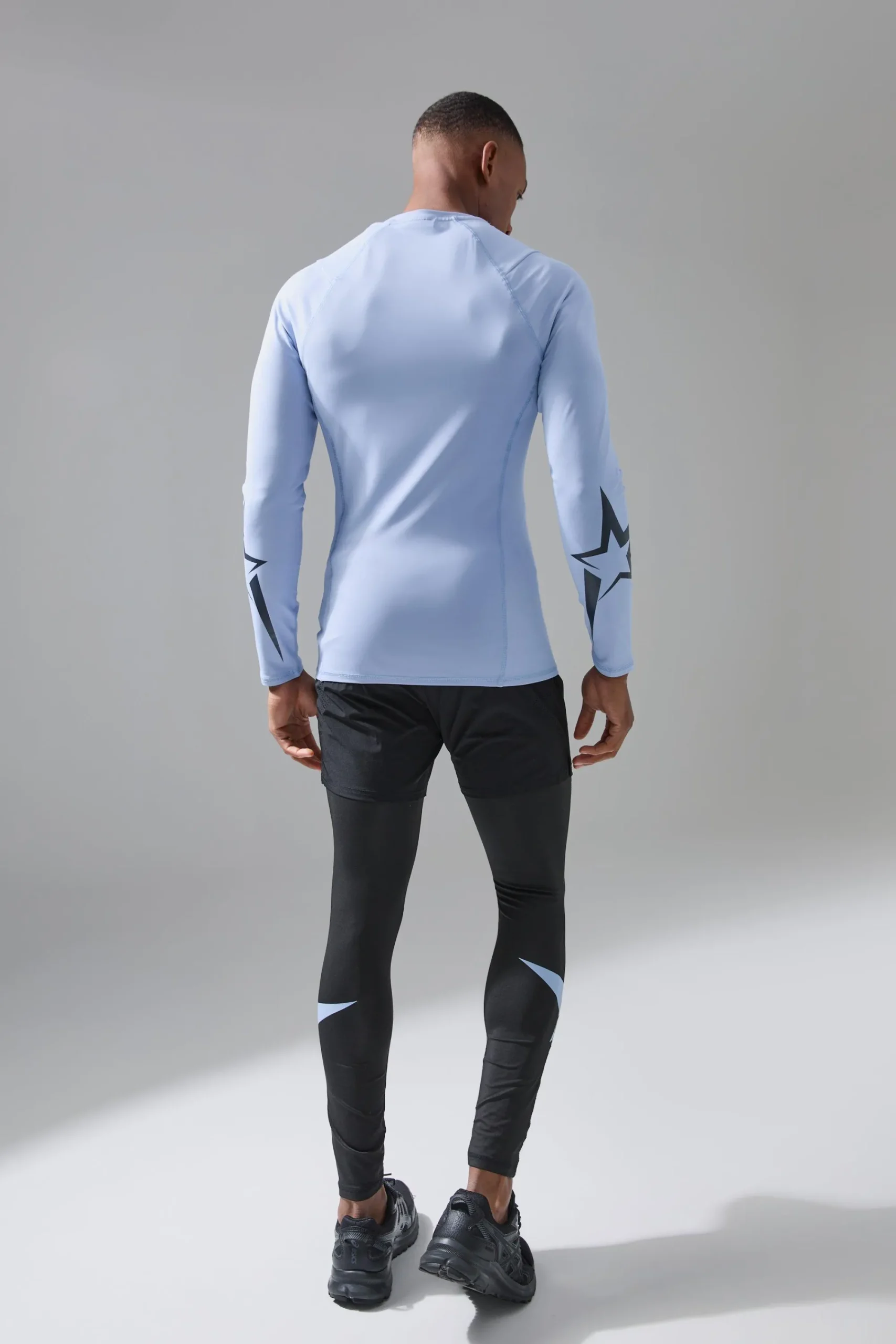 P-Star Active Muscle Fit Base Layer Star Print T-shirt | UK^boohooMAN Discount