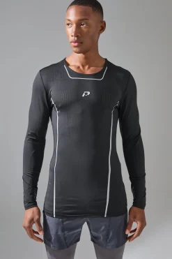 P-Star Active Muscle Fit Moto Base Layer T-Shirt | UK^boohooMAN Outlet