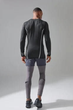P-Star Active Muscle Fit Moto Base Layer T-Shirt | UK^boohooMAN Outlet
