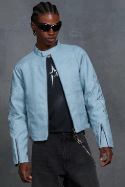 boohooMAN P-Star Boxy Faux Leather Panelled MOTO Jacket | UK| Coats & Jackets