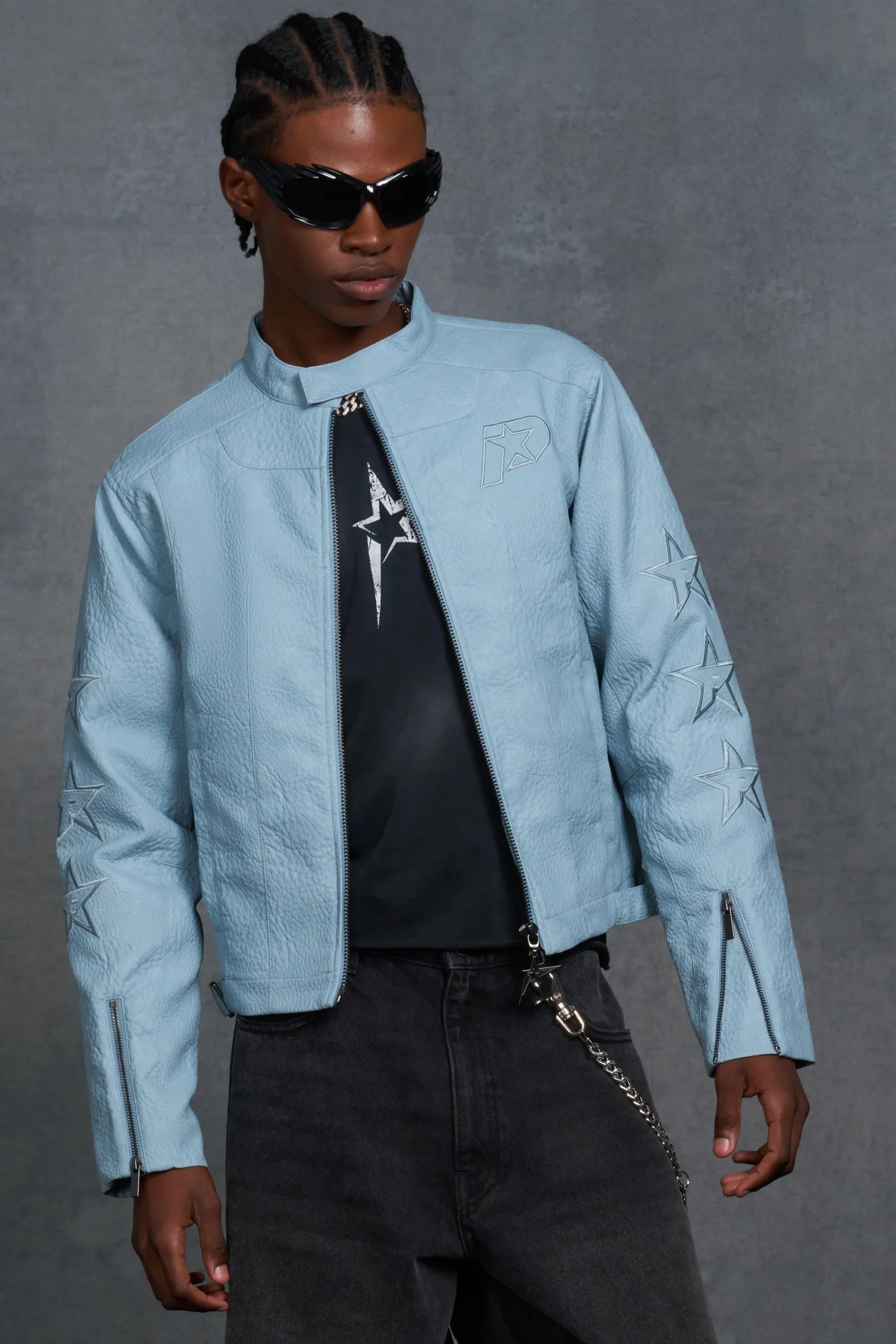 boohooMAN P-Star Boxy Faux Leather Panelled MOTO Jacket | UK| Coats & Jackets