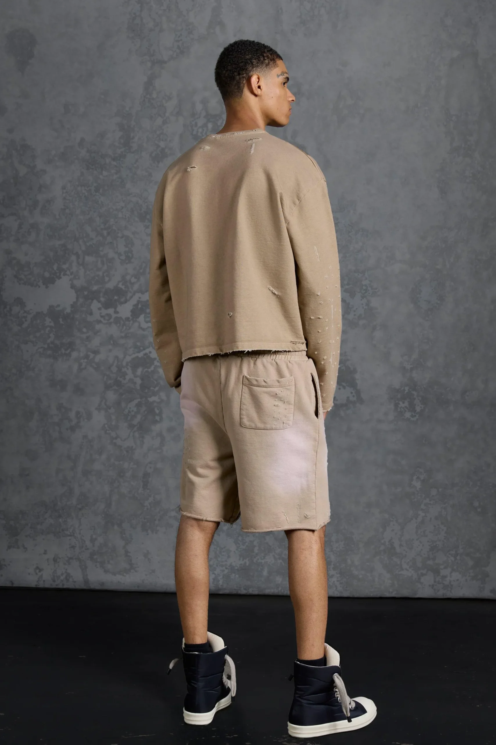 boohooMAN P-Star Loose Fit Washed Jersey Shorts With Distressing | UK| Shorts