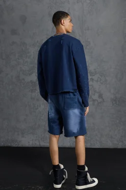 boohooMAN P-Star Loose Fit Washed Jersey Shorts With Distressing | UK| Shorts|Sets & Co-Ords