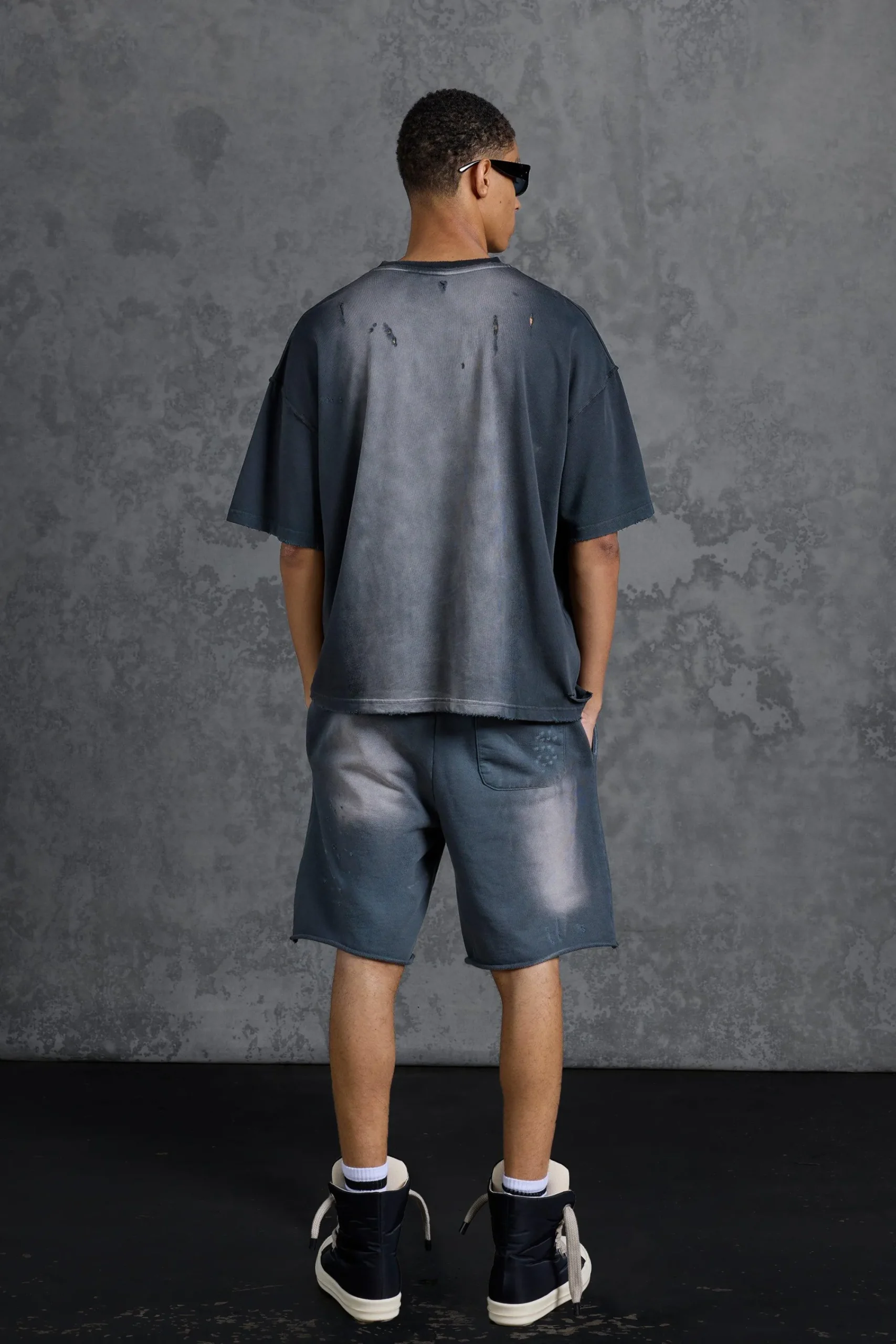 boohooMAN P-Star Loose Fit Washed Jersey Shorts With Distressing | UK| Shorts|Sets & Co-Ords