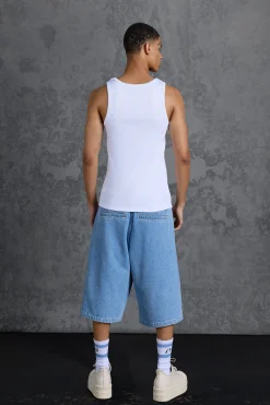 P-Star Muscle Fit Metal Branded Ribbed Vest | UK^boohooMAN Online