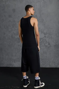 P-Star Muscle Fit Metal Branded Ribbed Vest | UK^boohooMAN Clearance