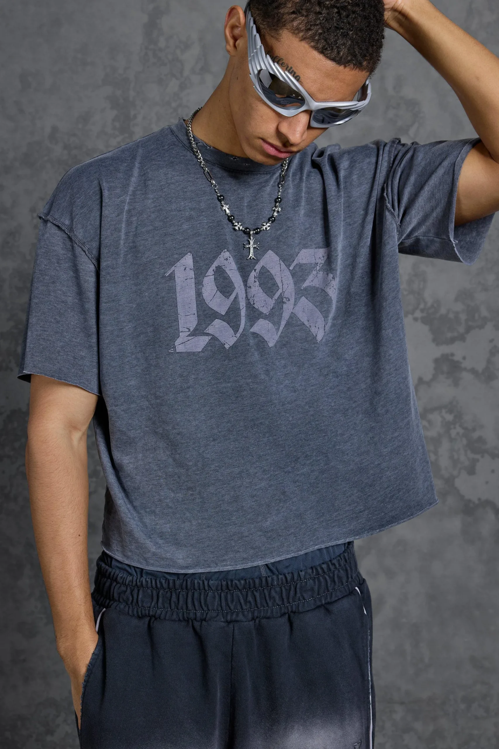 P-Star Oversized Boxy Soft Touch 1993 Burnout T-Shirt | UK^boohooMAN Online