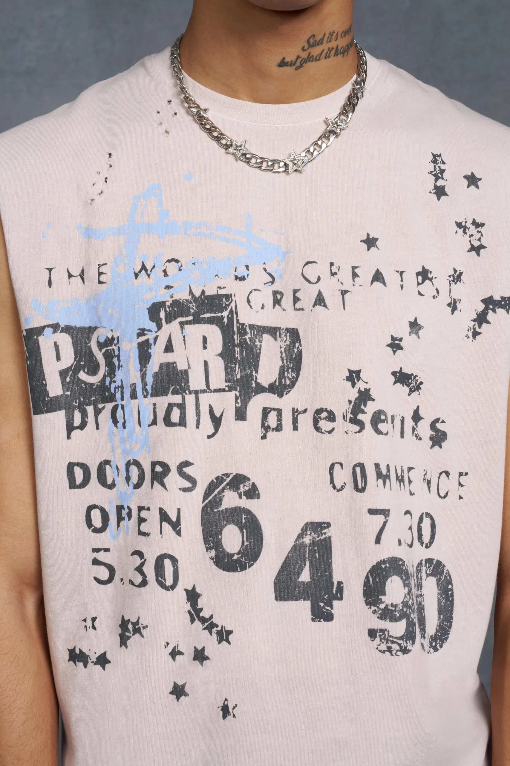 P-Star Oversized Boxy Tank Top With Graffiti Print | UK^boohooMAN Discount