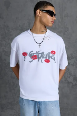 P-Star Oversized Boxy T-Shirt With Graphic Lip Print | UK^boohooMAN Hot