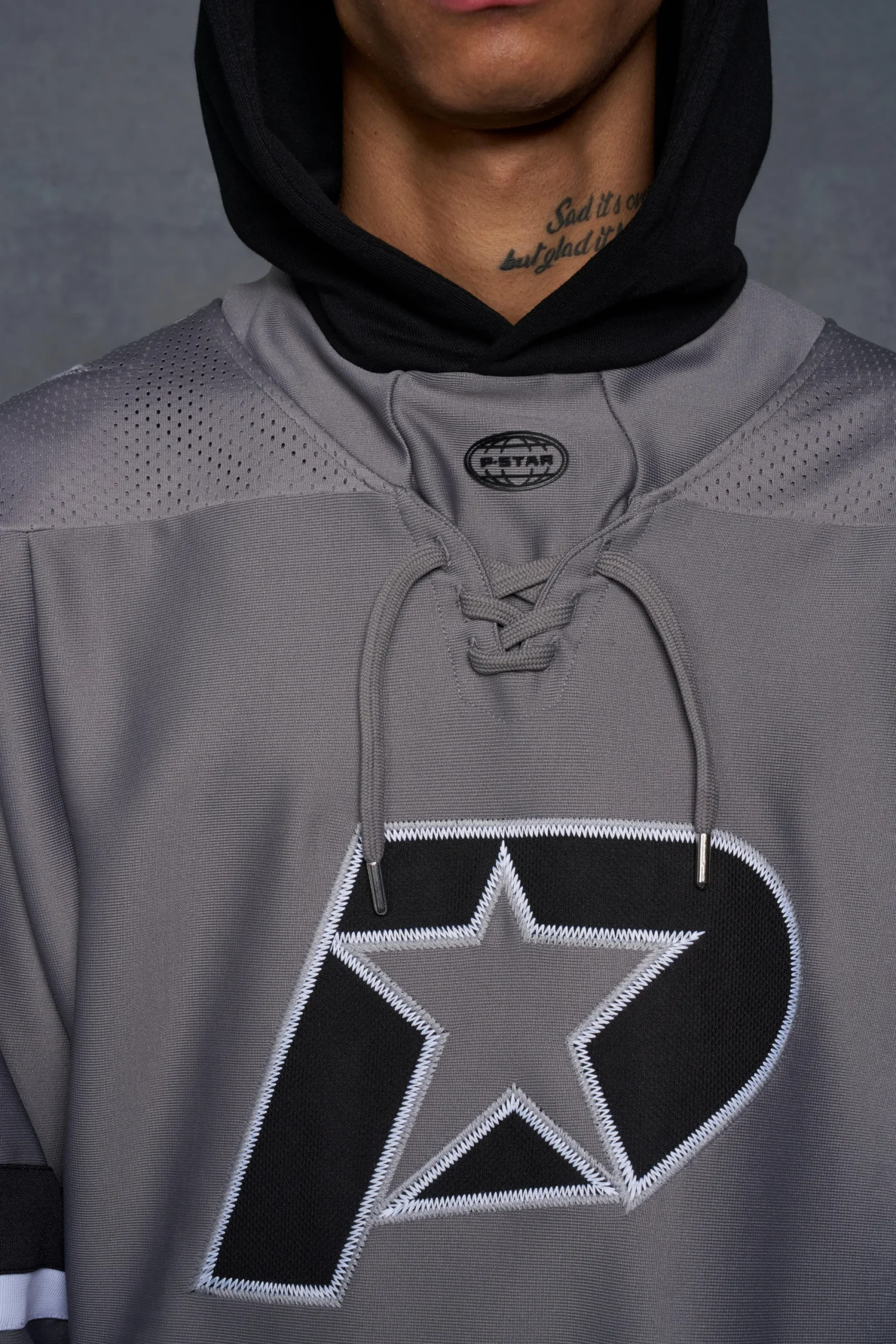 P-Star Oversized Hooded Hockey Jersey With Applique | UK^boohooMAN Best