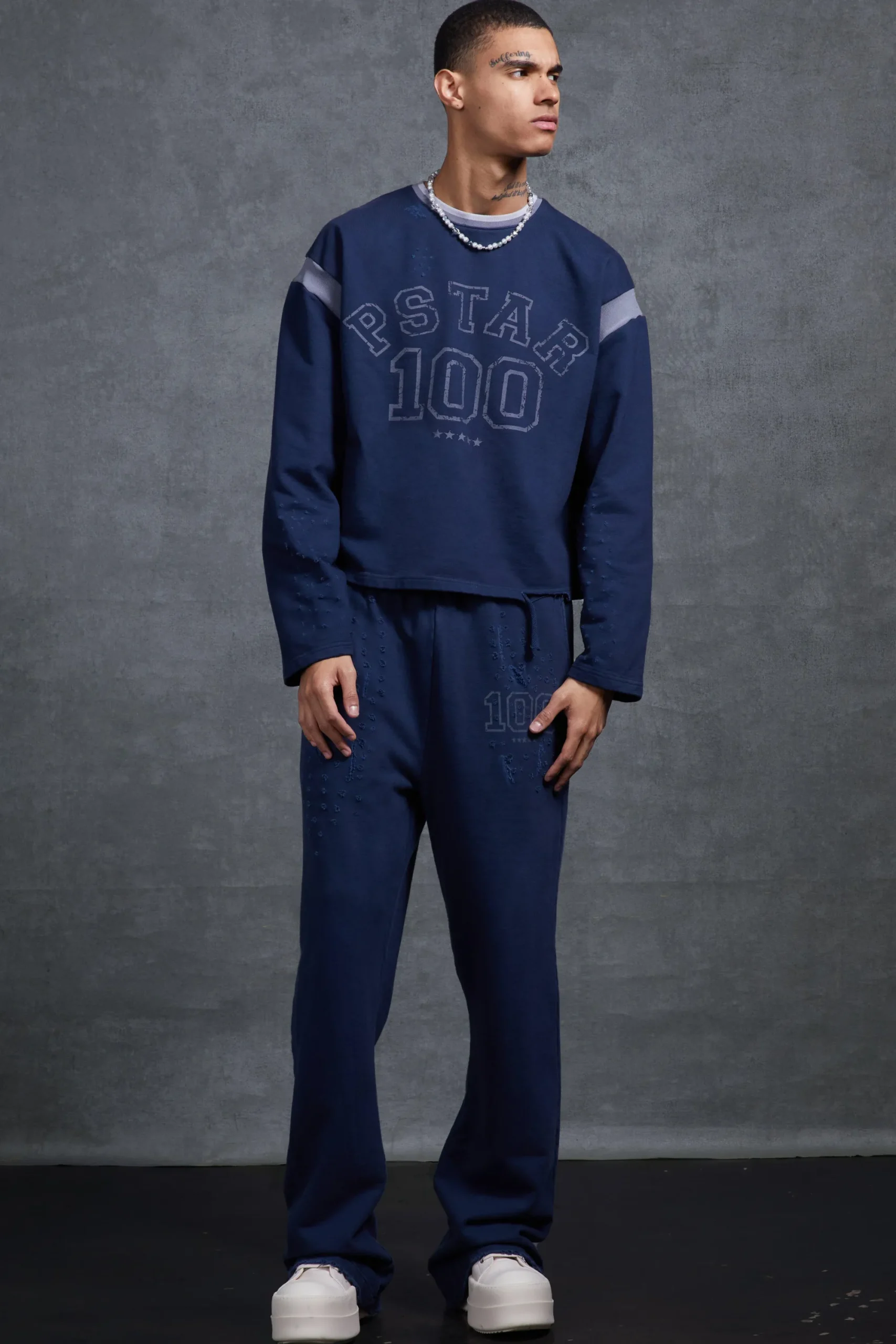 boohooMAN P-Star Slim Fit Flare Joggers With Distressing | UK| Trousers|Joggers