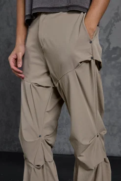 boohooMAN P-Star Slim Fit Flare Stacked Ruched Detail Trousers | UK| Trousers