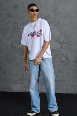 boohooMAN P-Star Slim Fit Flare Stacked Jeans With Distressing | UK| Trousers|Jeans