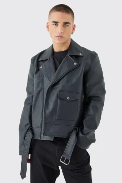 boohooMAN Pu Biker Jacket In | UK| Coats & Jackets