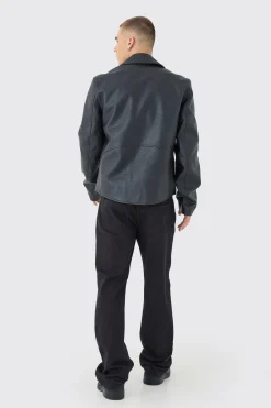 boohooMAN Pu Biker Jacket In | UK| Coats & Jackets