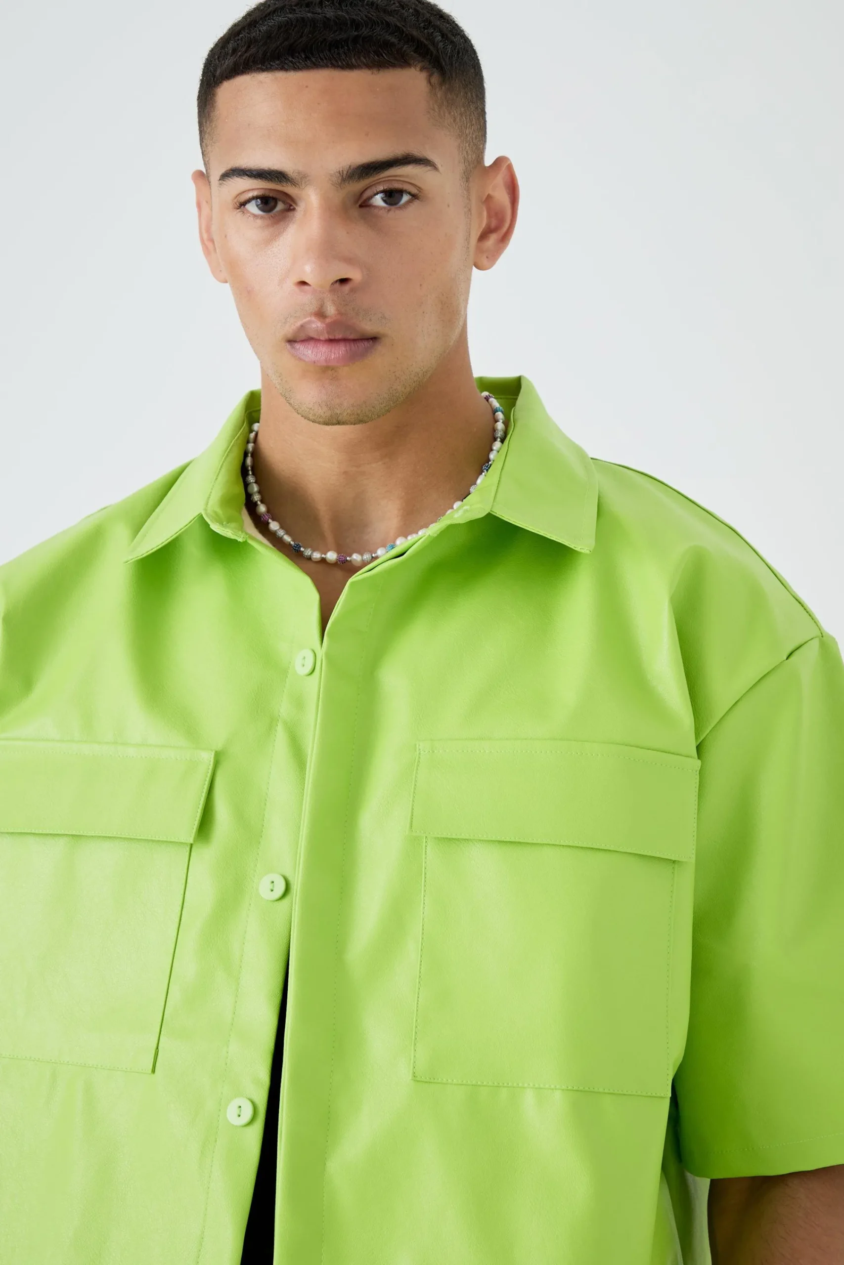 boohooMAN Pu Boxy Oversized Shirt | UK| Shirts