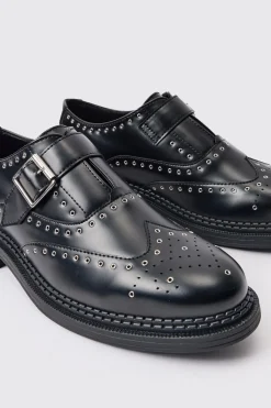 boohooMAN PU Buckle Detail Metal Hardware Loafer In | UK| Smart Shoes
