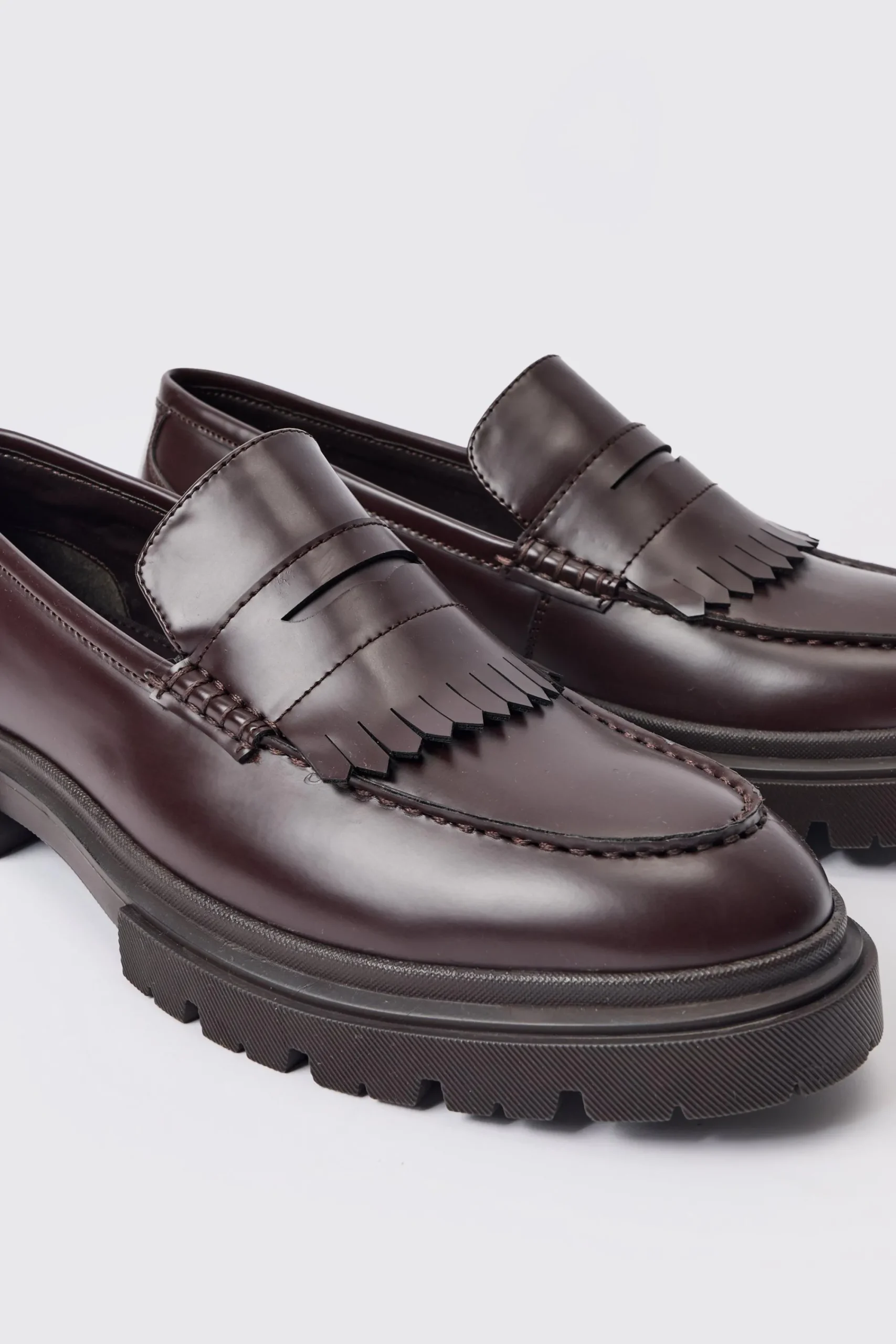 boohooMAN Pu Chunky Sole Tassel Loafer In | UK| Smart Shoes