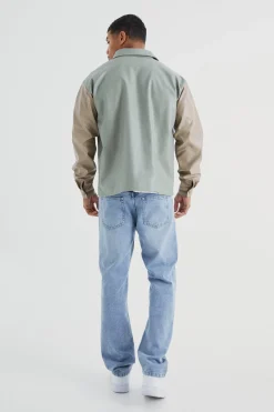 boohooMAN Pu Colour Block Pocket Overshirt | UK| Shirts