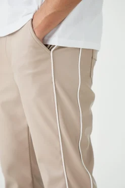 boohooMAN Pu Contrast Stipe Skinny Flared Trousers | UK| Trousers