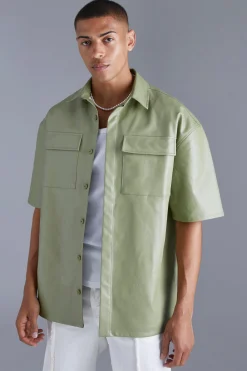 boohooMAN Pu Oversized Boxy Shirt | UK| Shirts