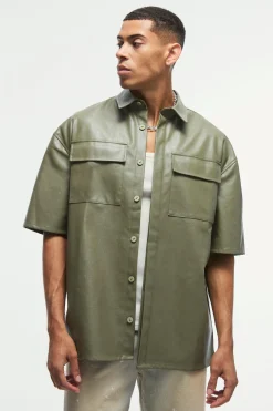 boohooMAN Pu Oversized Boxy Shirt | UK| Shirts