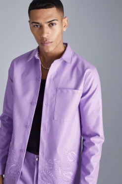 boohooMAN Pu Paisley Embroidered Overshirt | UK| Sets & Co-Ords