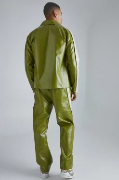 boohooMAN Pu Popper Sleeve Funnel Neck Jacket | UK| Sets & Co-Ords