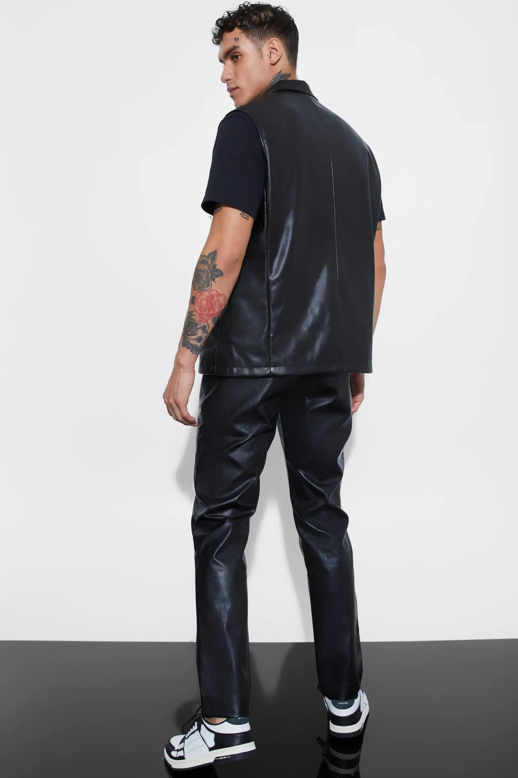 boohooMAN PU Sleeveless Straight Fit Suit | UK| Suits & Tailoring