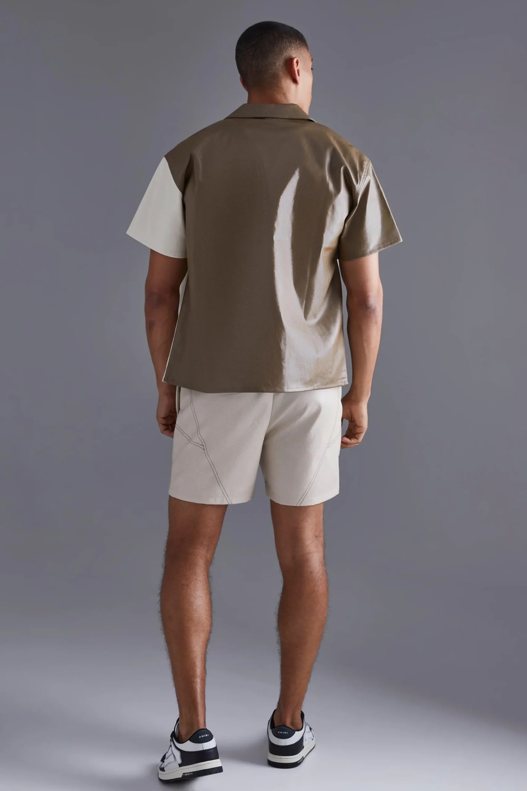 boohooMAN Pu Spliced Boxy Shirt | UK| Shirts