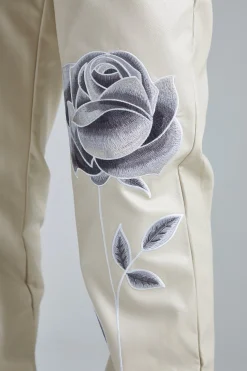 boohooMAN Pu Stacked Straight Leg Zip Gusset Embroidered Trouser | UK| Trousers|Sets & Co-Ords