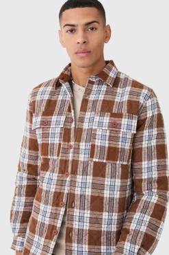 boohooMAN Quilted Checked Overshirt | UK| Shirts