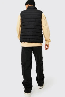 boohooMAN Quilted Funnel Neck Gilet | UK| Coats & Jackets