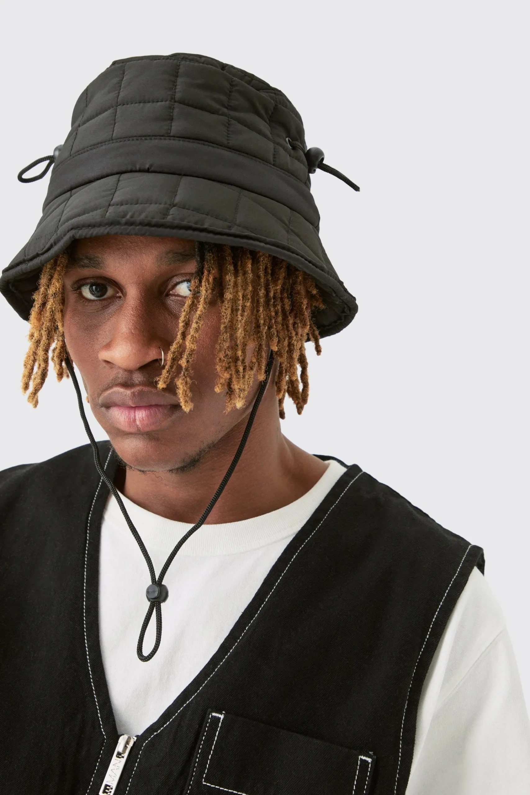 boohooMAN Quilted Nylon Bucket Hat | UK| Hats & Caps
