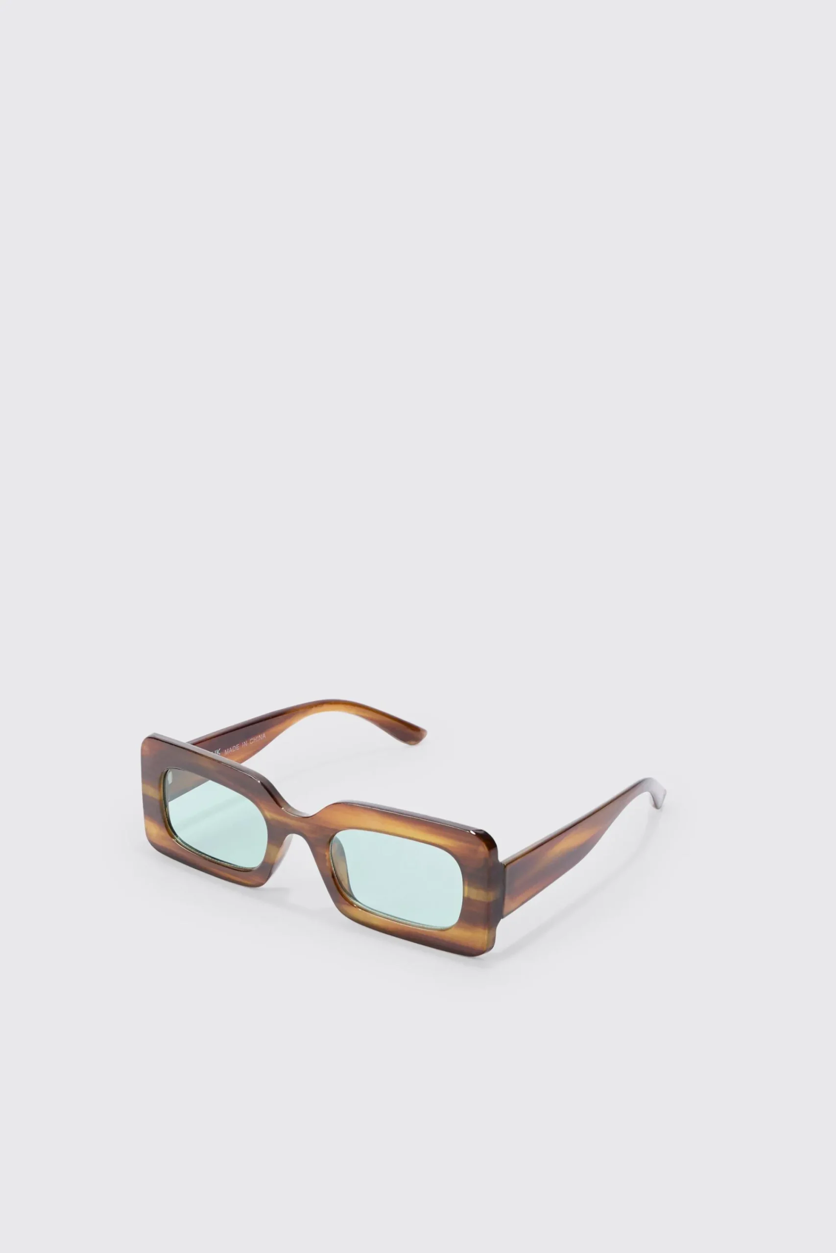 boohooMAN Rectangular Abstract Resin Rectangular Sunglasses In | UK| Sunglasses