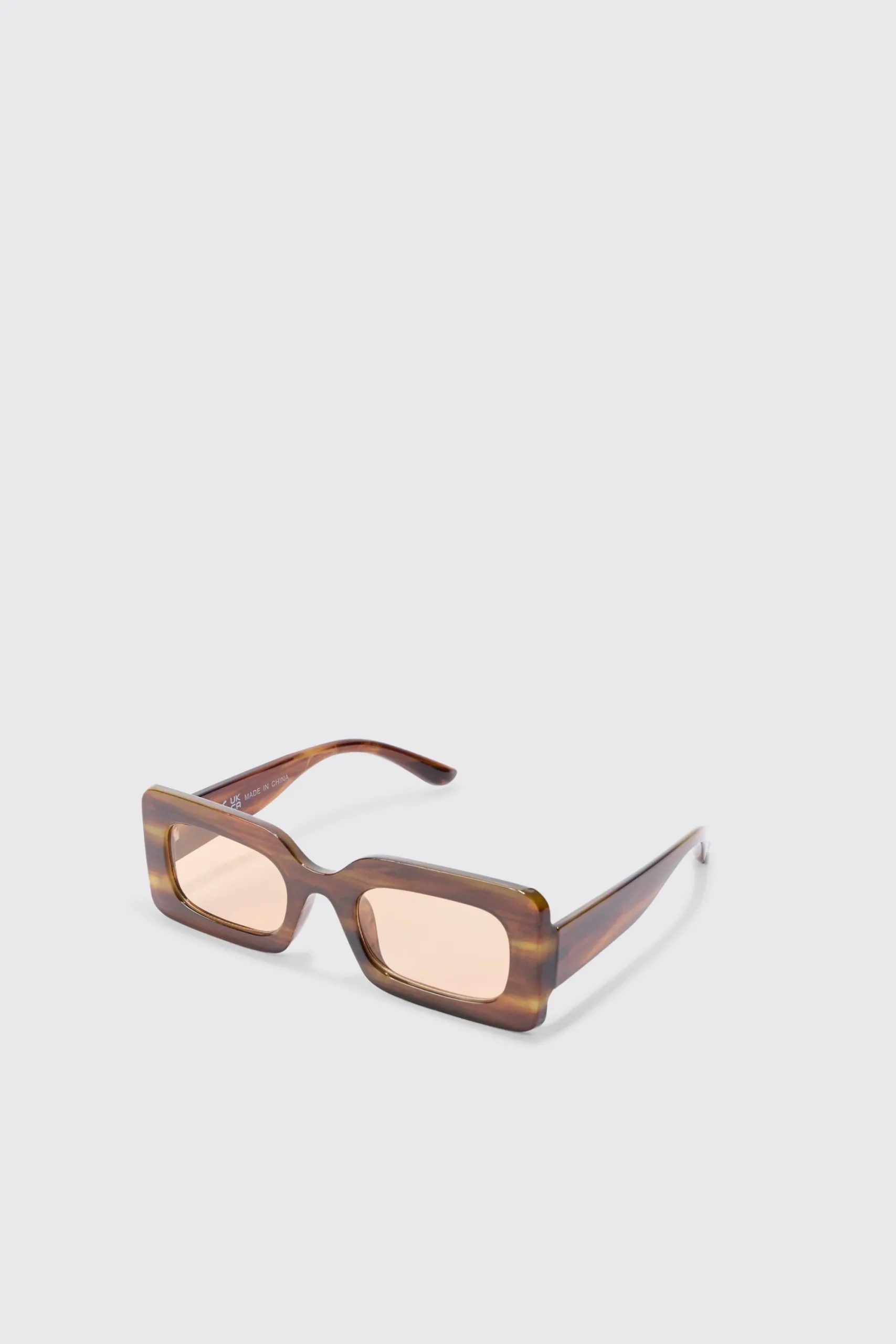boohooMAN Rectangular Abstract Resin Rectangular Sunglasses In | UK| Sunglasses